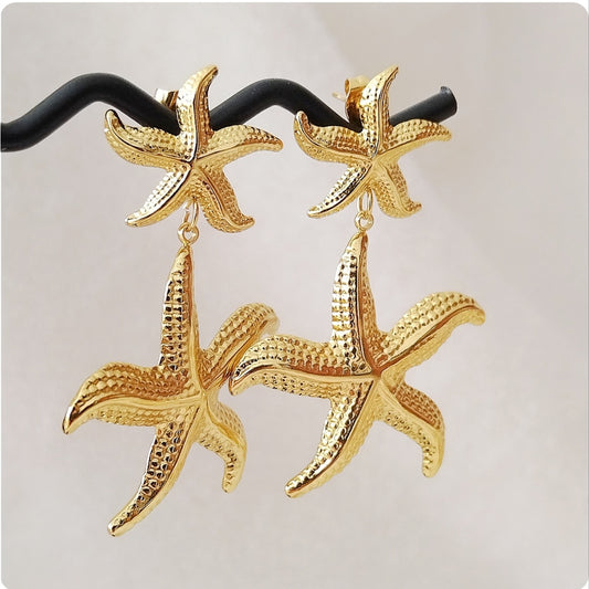 Boucles d'oreilles avec 2 étoiles de mer