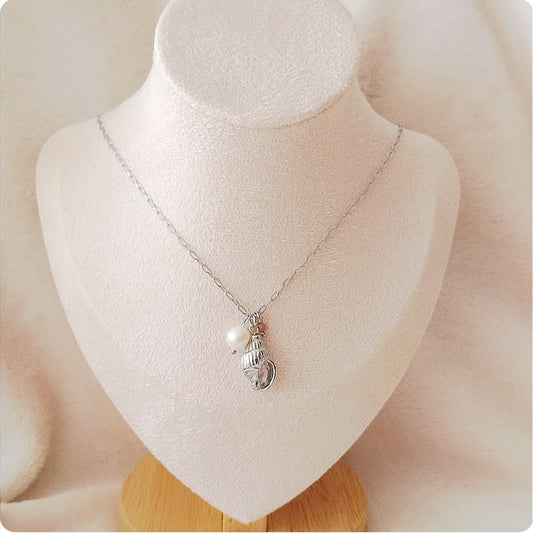 Collier coquille et perle