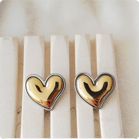 Boucles d'oreilles cœur encadré