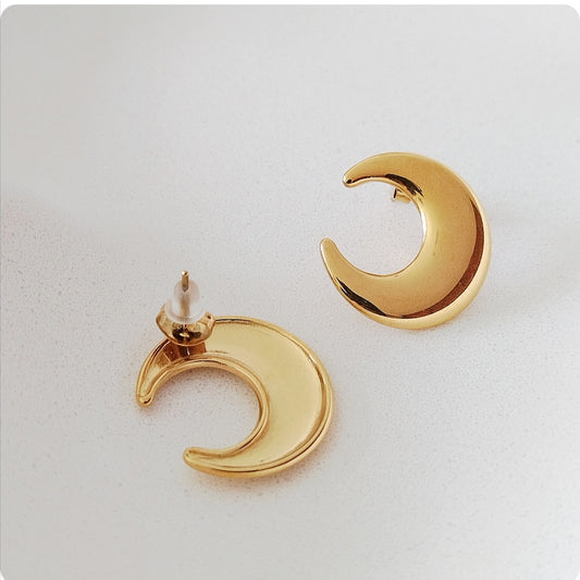 Boucles d'oreilles Lune plate