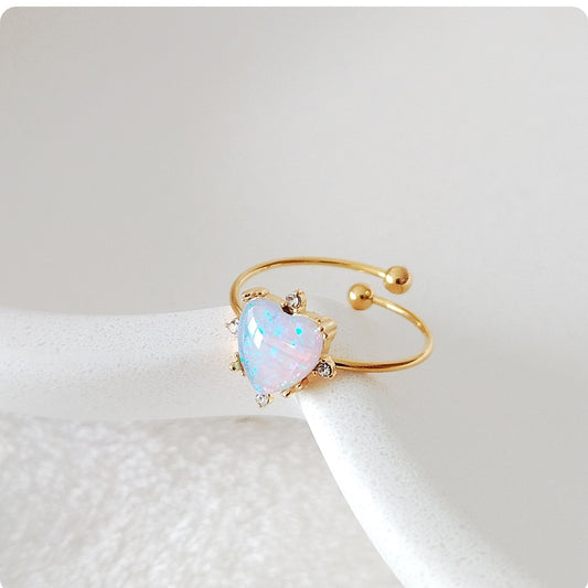 Bague cœur irisé