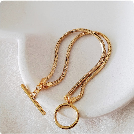 Bracelet double queue serpent