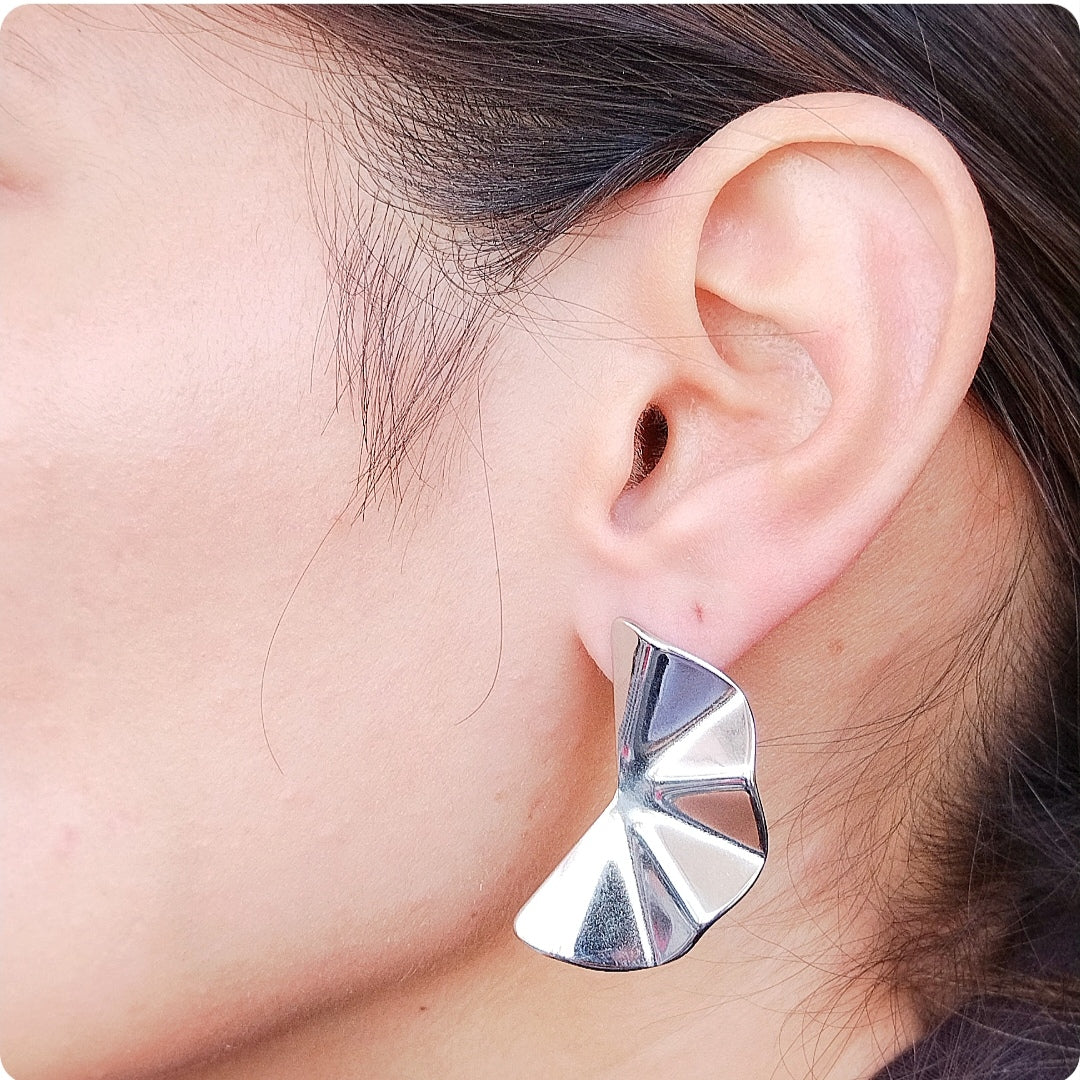 Boucles d'oreilles éventail zigzag