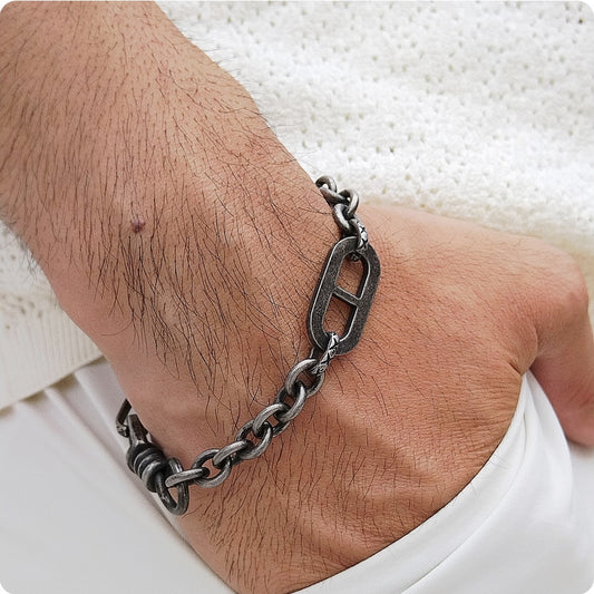 Bracelet maille et ancre
