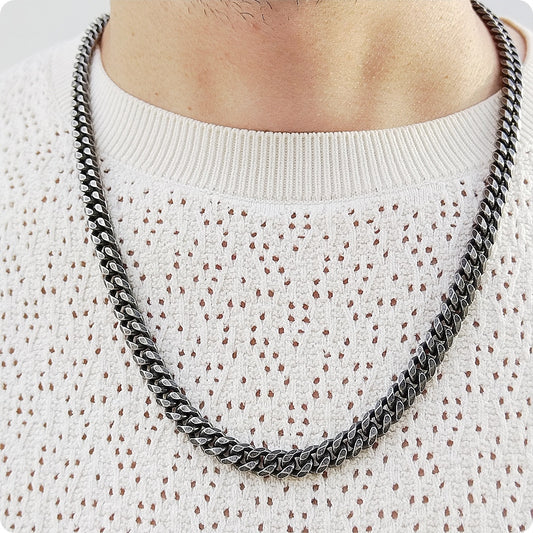 Collier maille gourmette 7mm