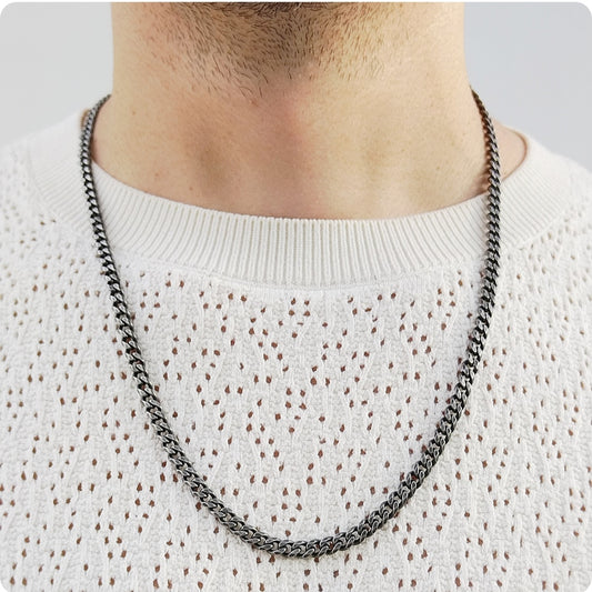 Collier maille gourmette 4mm