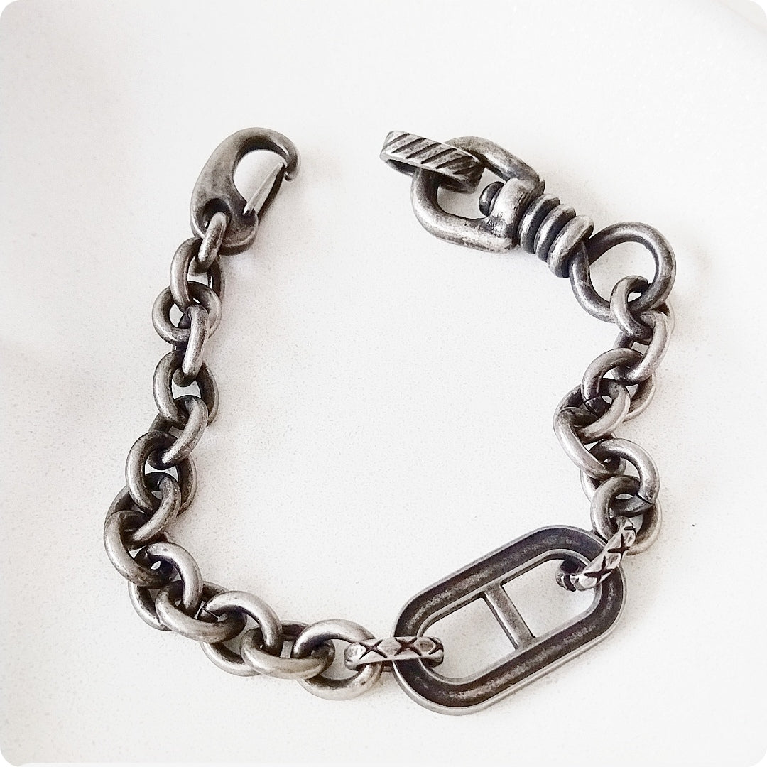 Bracelet maille et ancre