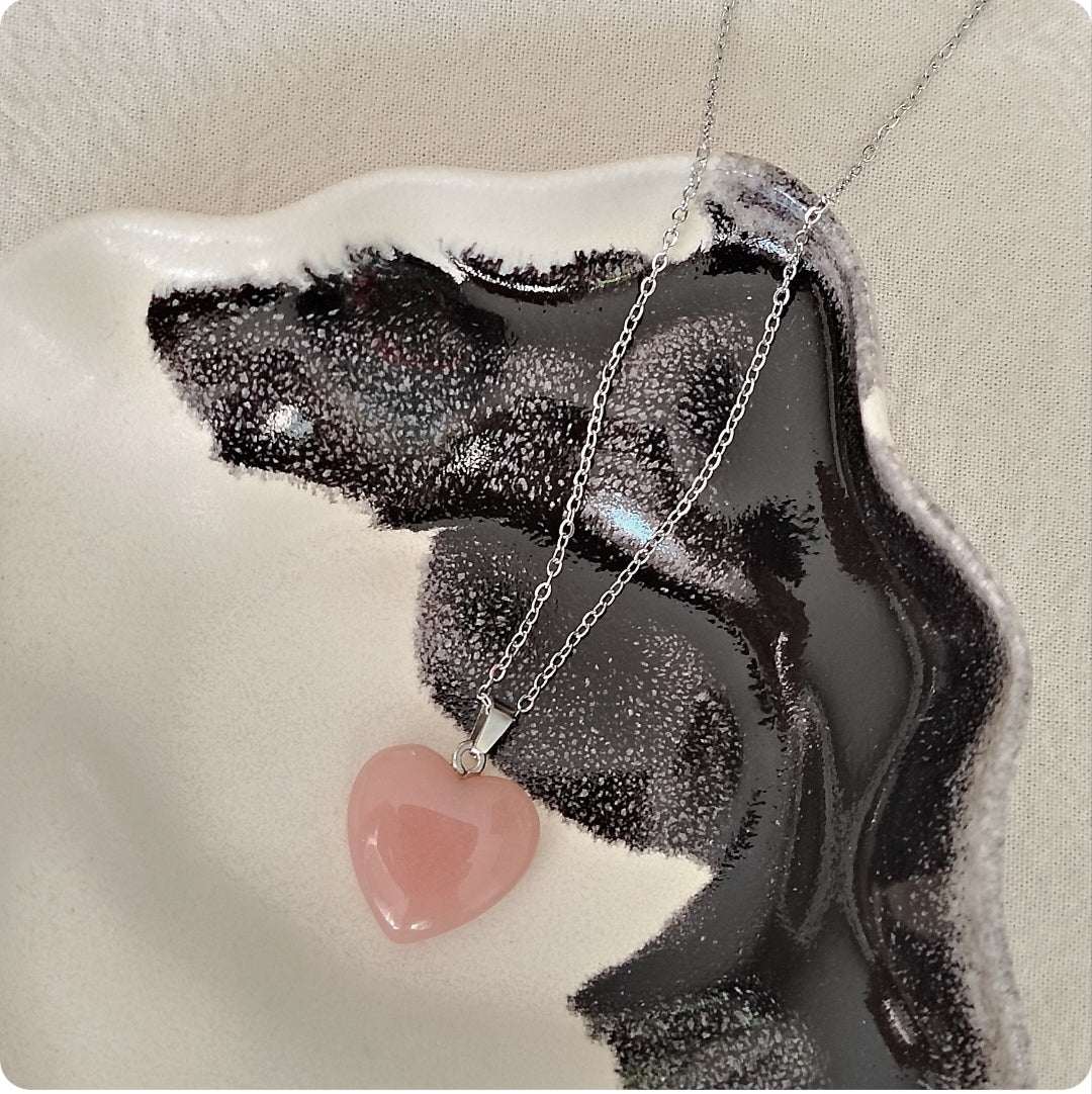 Collier cœur quartz